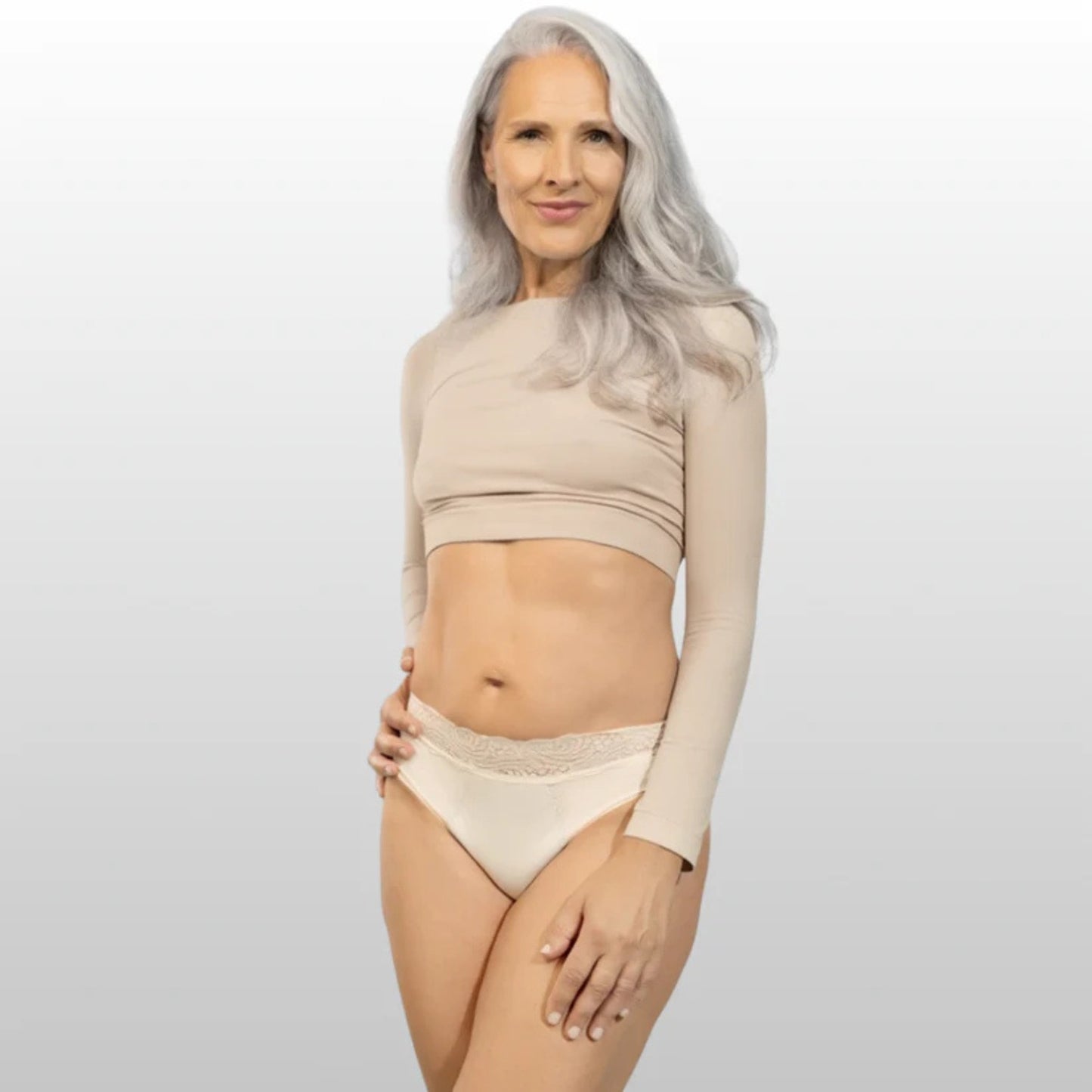 Slip anti-perdite in pizzo a vita alta