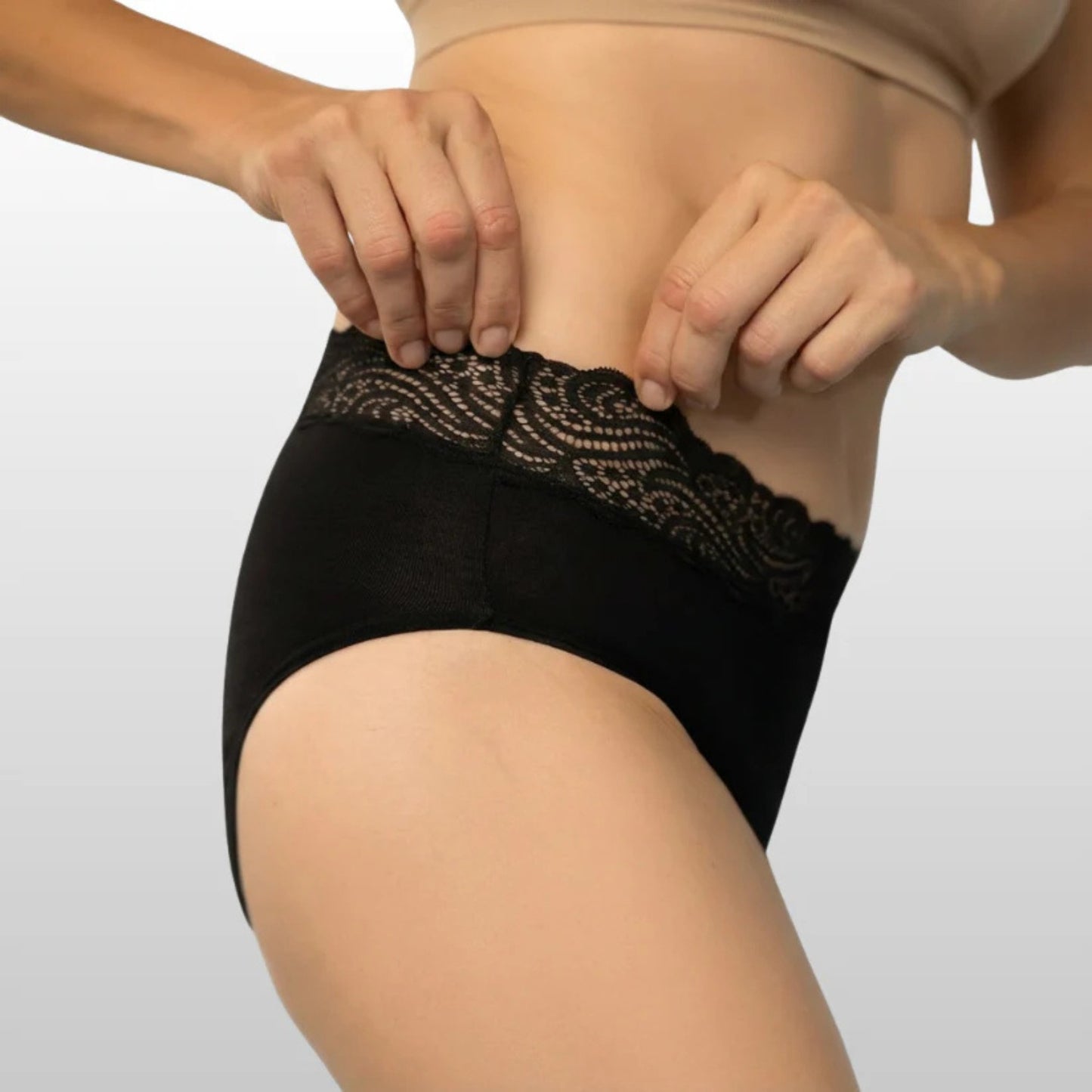 Slip anti-perdite in pizzo a vita alta