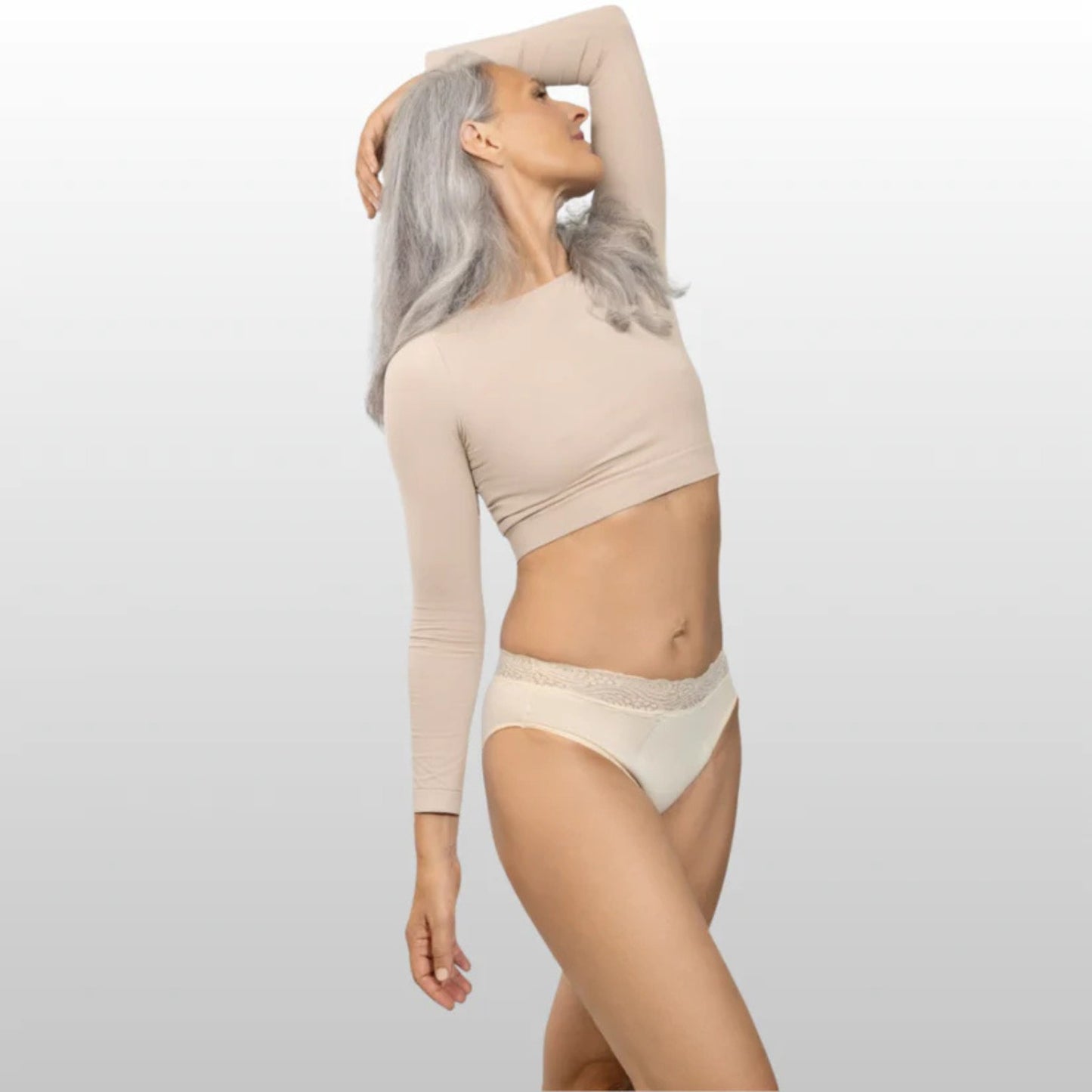 Slip anti-perdite in pizzo a vita alta